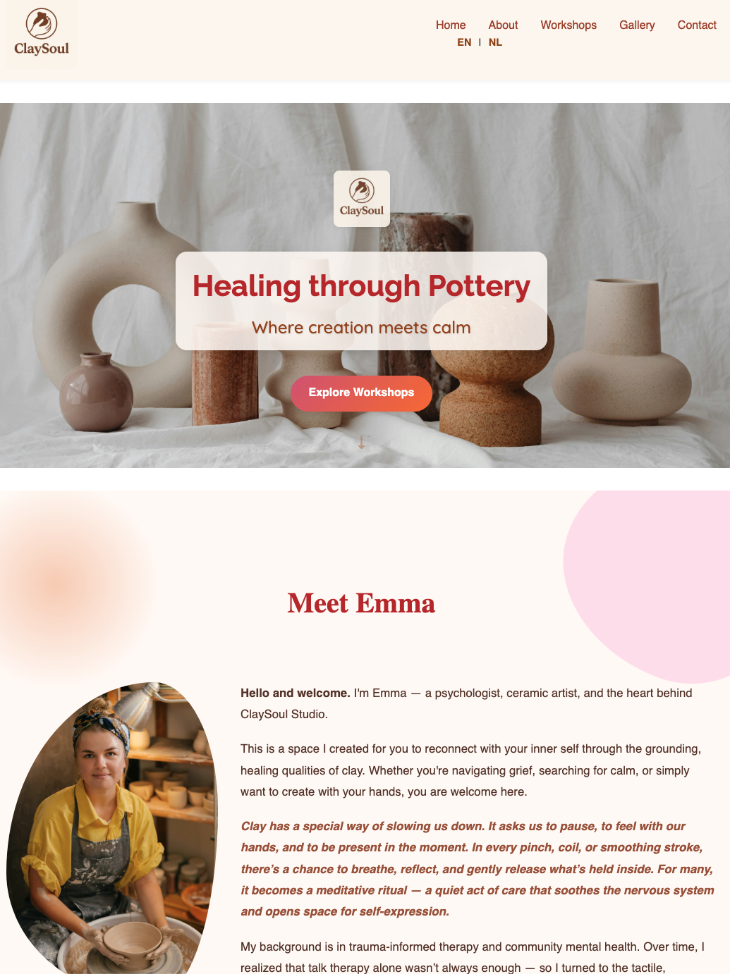 Creative Studio - Therapy Page